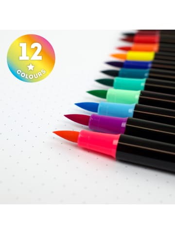 LEGAMI Legami Pinselstifte 12er Set - BRUSH MARKERS - BRIGHT COLOURS