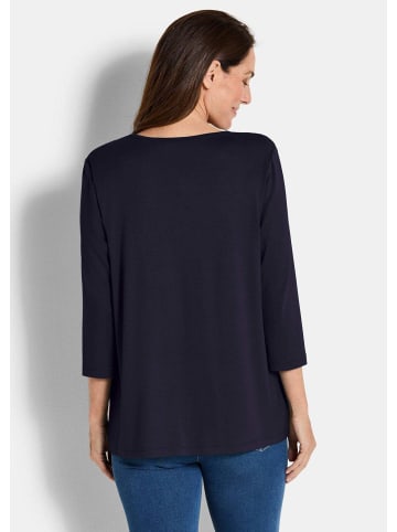 GOLDNER Viskose-Oberteil mit Halbarm in marine