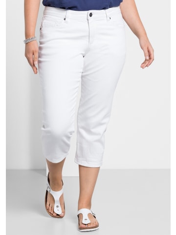 sheego Caprijeans in white denim