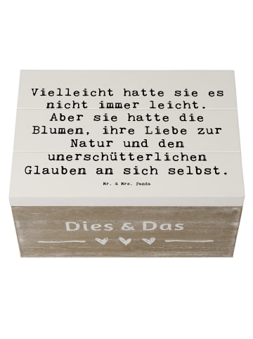 Mr. & Mrs. Panda Holzkiste Spruch Hoffnung und Liebe mit Spruch in Weiß