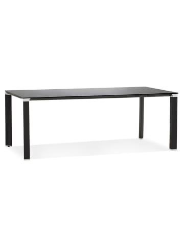 KADIMA DESIGN Schreibtisch Glas & Metall, 200x100cm minimalistisch funktional in Schwarz