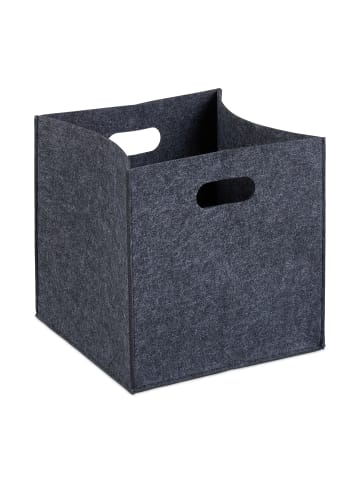 relaxdays 2x Filzkörbe in Anthrazit - (B)30 x (H)30 x (T)30 cm