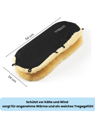 Hofbrucker Lammfell-Handwärmer für Kinderwagen in Schwarz