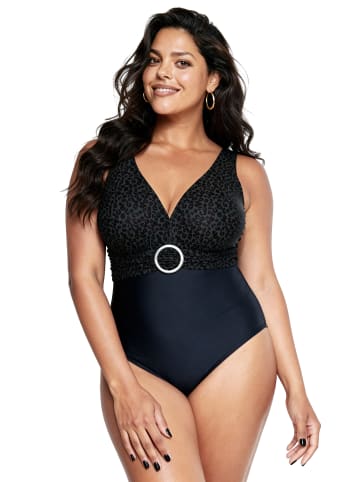 Ulla Popken Badeanzug in schwarz