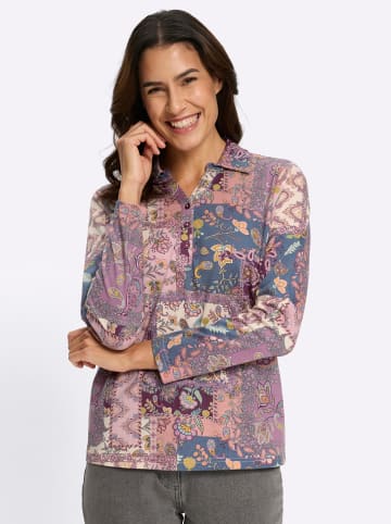 WITT WEIDEN Poloshirt in burgund-violett-bedruckt