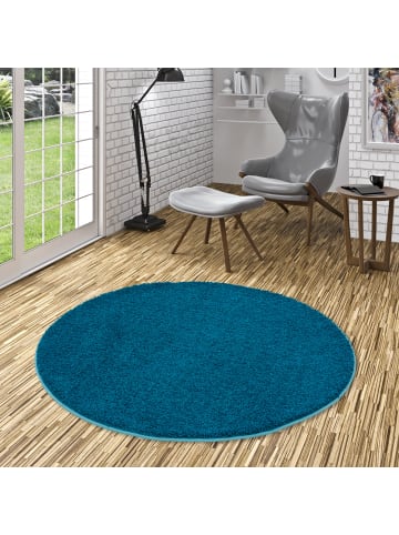 Snapstyle Hochflor-Teppich Milano Rund in petrol