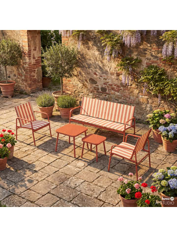 home24 Sitzgruppe Vinoa 5-teilig in Rot / Weiß