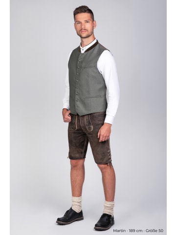 Edelnice Kurze Wildbocklederhose Gustl in dunkelbraun