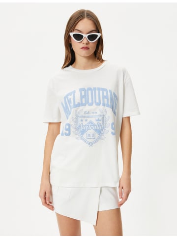 KOTON T-shirt in Ekru