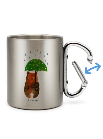 Mr. & Mrs. Panda Thermobecher Bär Regenschirm ohne Spruch in Silber