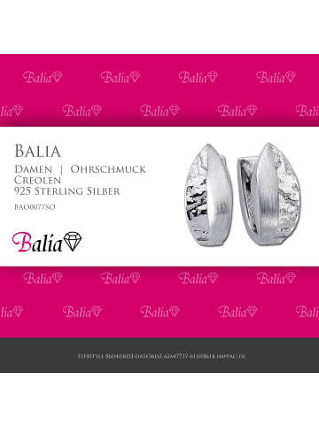 BALIA Silber 925 Damen Creolen Blatt Ohrring ca. 1,4cm