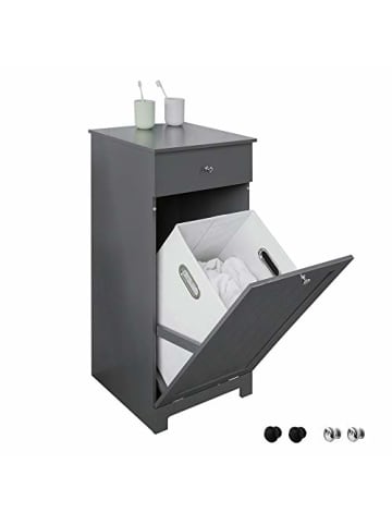 SoBuy Wäscheschrank in Grau - (B)40 x (H)90 x (T)38cm