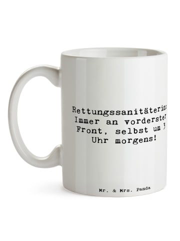 Mr. & Mrs. Panda Trinkbecher Spruch Rettungssanitäterin Mut mit ... in Weiß