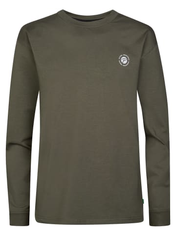 Petrol Industries Bedrucktes Langarmshirt Milllake in Grau