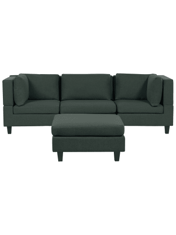 Beliani 4-tlg 3-Sitzer Sofa UNSTAD in Grün/Schwarz