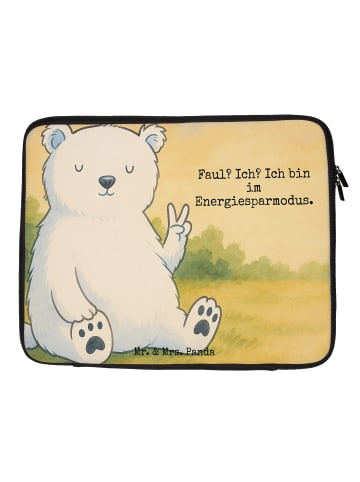 Mr. & Mrs. Panda Notebooktasche Eisbär Faul Design mit Spruch in Weiß