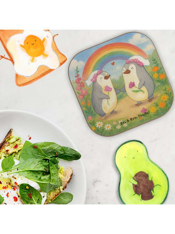 Mr. & Mrs. Panda Untersetzer Pinguine Lesbian Pride Design ohne ... in Weiß