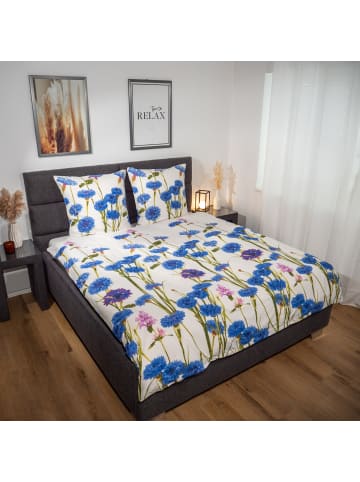 Zo!Home Renforcé Bettwäsche - Phine - Kornblumen in blau