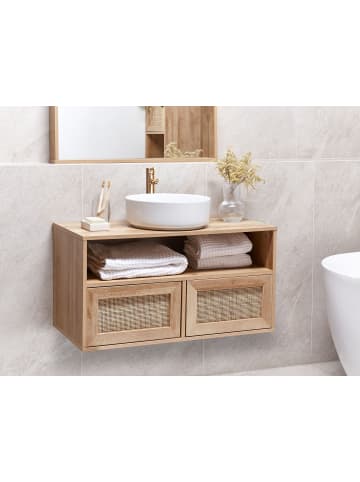 Beliani Waschbeckenunterschrank ROSELL in /Braun - (W) 86 x (H) 45 x (L) 40 cm