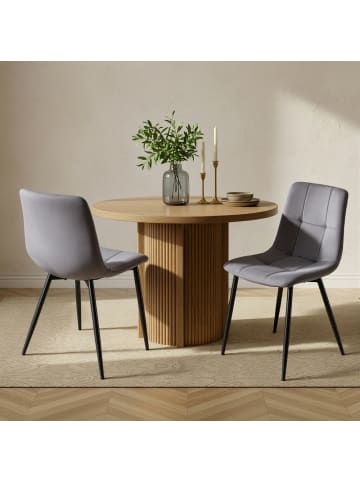 VASAGLE 2er-Set: Esszimmerstuhl Tyra in Grau - (B)43 x (H)82 x (T)51 cm