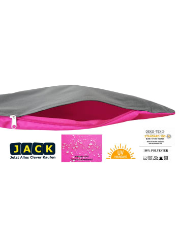 JACK 2er Set Outdoor Wende Kissenhülle 45x45cm in Anthrazit/Pink