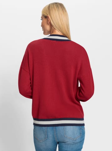 Heine Strickjacke in rot-marine-gemustert