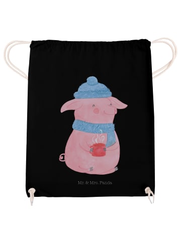 Mr. & Mrs. Panda Jutebeutel Schweinchen Glühwein ohne Spruch in Schwarz