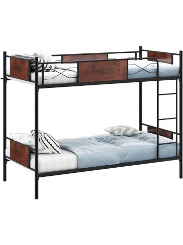 COSTWAY 2-in-1 Etagenbett in Schwarz