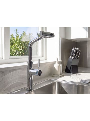 Beliani Küchenarmatur PEGUCHE in Grau - (W) 20 x (H) 44 x (L) 5 cm