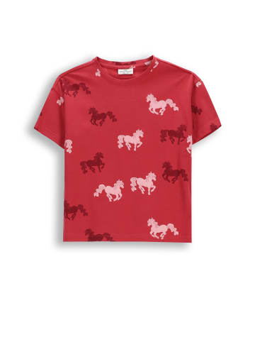 Coccodrillo T-Shirt mit kurzen Ärmeln in dunkelrot