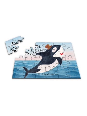 Mr. & Mrs. Panda Puzzle Orca Zylinder Design mit Spruch in Weiß