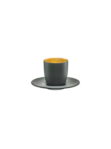 Eisch Espressotasse mit Untertasse Cosmo Collect 100 ml in Gold / Grau