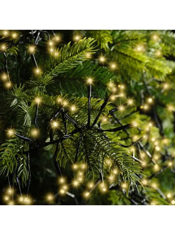 LUMINEO Lichterkette CLUSTER 448 LED 4,2 m, schwarzes Kabel in Soft Gold