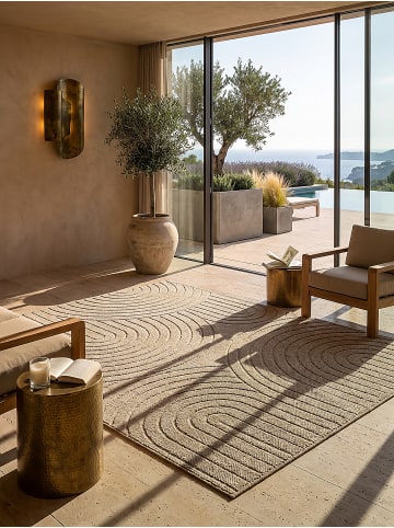KADIMA DESIGN Teppich flachgewebt Geometrisch flachgewebt pflegeleicht Wohnzimmer in Natur