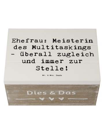 Mr. & Mrs. Panda Box mit Deckel Spruch Ehefrau Meisterin mit Spruch in Weiß