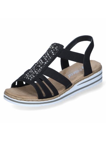 rieker T-Steg-Sandalen in Schwarz