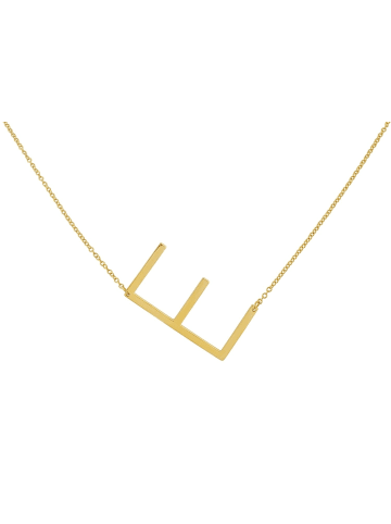 Adeliás Damen Halskette mit Anhänger – Buchstabe aus Edelstahl in gold