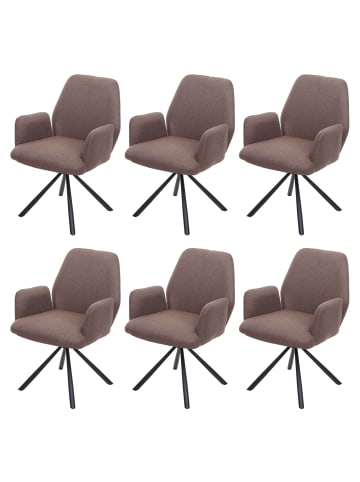 MCW 6er-Set Esszimmerstuhl H71, mit Lehne, Braun