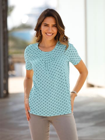 Sieh an! Kurzarmshirt in mint-gemustert
