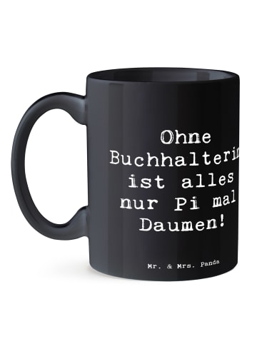 Mr. & Mrs. Panda Mug Spruch Buchhalterin Liebe mit Spruch in Schwarz