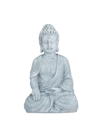 relaxdays Buddha Figur in Hellgrau - (H)40 cm