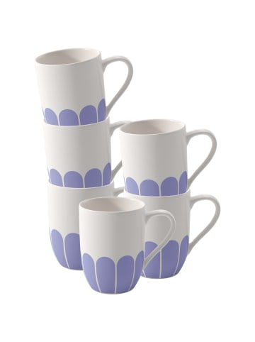 Villeroy & Boch 6er Set Henkelbecher Fleur Couleur 290 ml in Bleu
