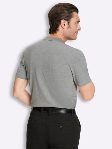 WITT WEIDEN Kurzarm-Poloshirt in grau-meliert