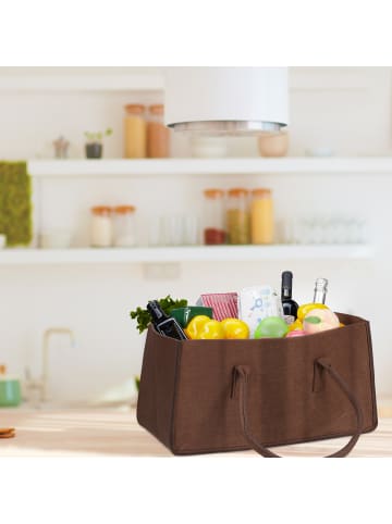 relaxdays Kaminholztasche in Braun