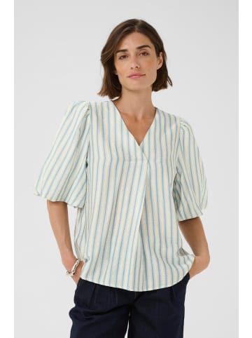 CULTURE Kurzarm-Bluse CUantomine Feminine in Blue/white stripe
