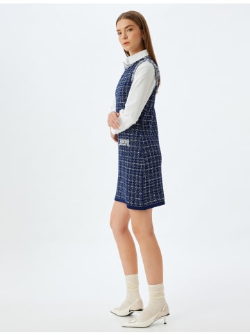 KOTON Kleid in Marineblau Gemustert