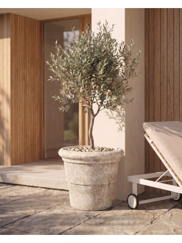 Beliani Outdoor Blumentopf AEGEA in Beige - (W) 41 x (H) 35 x (L) 41 cm