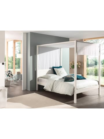 58 aufm Kessel HIMMELBETT Katey 208x191x148 aus Massivholz in Weiß