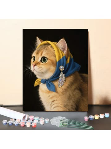 ARTNANAS DIY Malen nach Zahlen Set-"Goldkatze" 