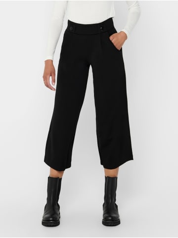 JACQUELINE de YONG Hose Wide Fit Ankle Pants Flare Culotte Cropped Pants in Schwarz